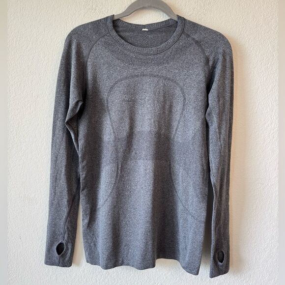 Lululemon Top Womens 8 Gray Run Swiftly Tech Long Sleeve Shirt Yoga Gym Tee - Picture 1 of 8